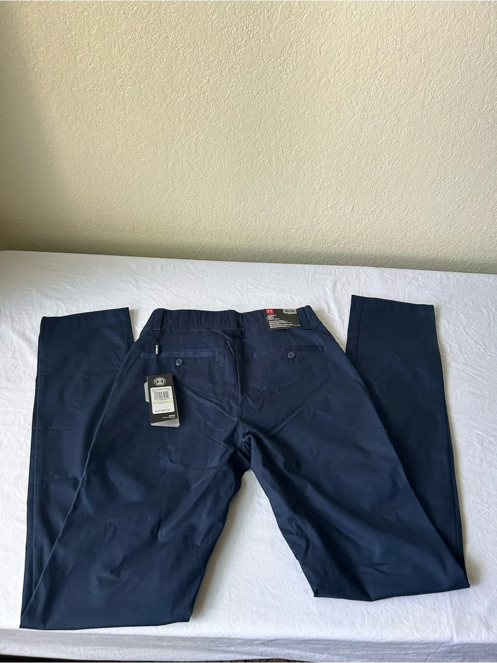Under Armour Men's Navy Blue Chino Golf Pants Straight 30x36 $85 MSRP